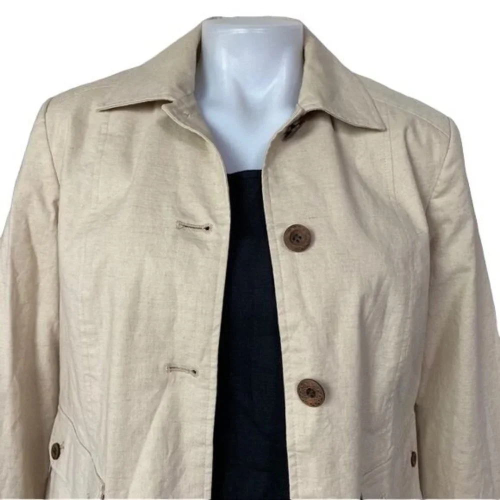 RQT Cream Jacket Blazer Brown Button Down Jacket Size 8 - Picture 3 of 10